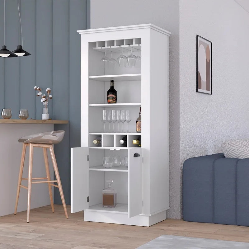 Meuble bar, Quatre porte-bouteilles intégrés, Salon, Noir