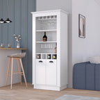 Meuble bar, Quatre porte-bouteilles intégrés, Salon, Noir