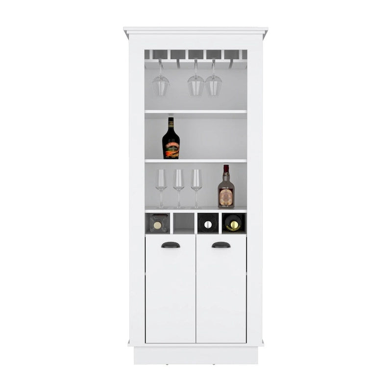 Meuble bar, Quatre porte-bouteilles intégrés, Salon, Noir