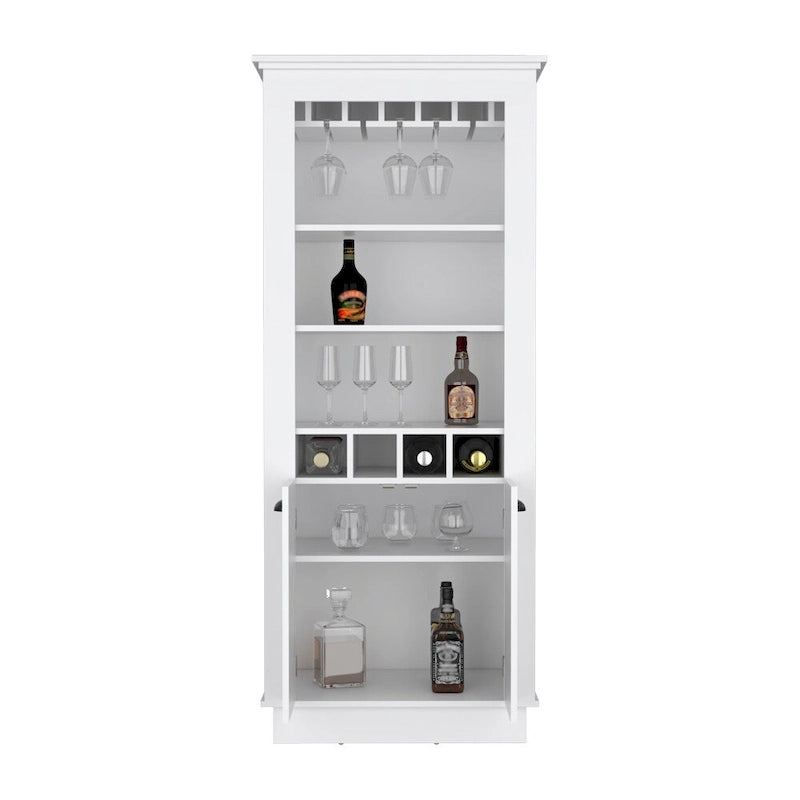 Meuble bar, Quatre porte-bouteilles intégrés, Salon, Noir