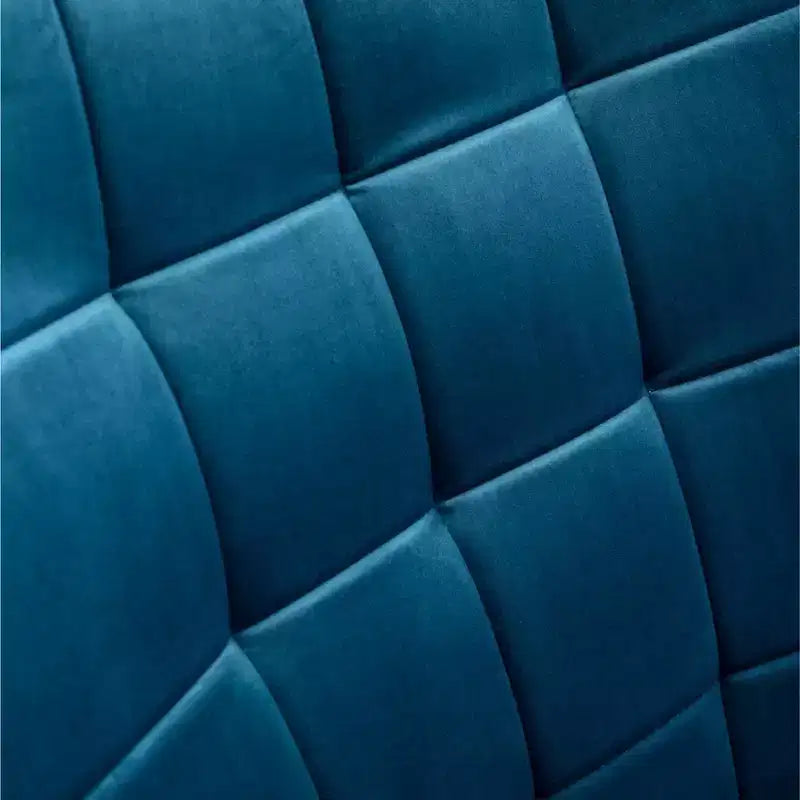 Fauteuil d'appoint contemporain en velours soyeux touffeté Leiria de Roundhill Furniture avec pouf, bleu