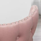 Fauteuil d'appoint contemporain en velours capitonné avec clous décoratifs Roundhill Furniture Lindale, rose