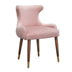 Fauteuil d'appoint contemporain en velours capitonné avec clous décoratifs Roundhill Furniture Lindale, rose