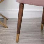 Fauteuil d'appoint contemporain en velours capitonné avec clous décoratifs Roundhill Furniture Lindale, rose