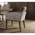 Roundhill Furniture Birmingham Script Printed Driftwood Finish Dining Arm Chair with Nail head, Set of 2