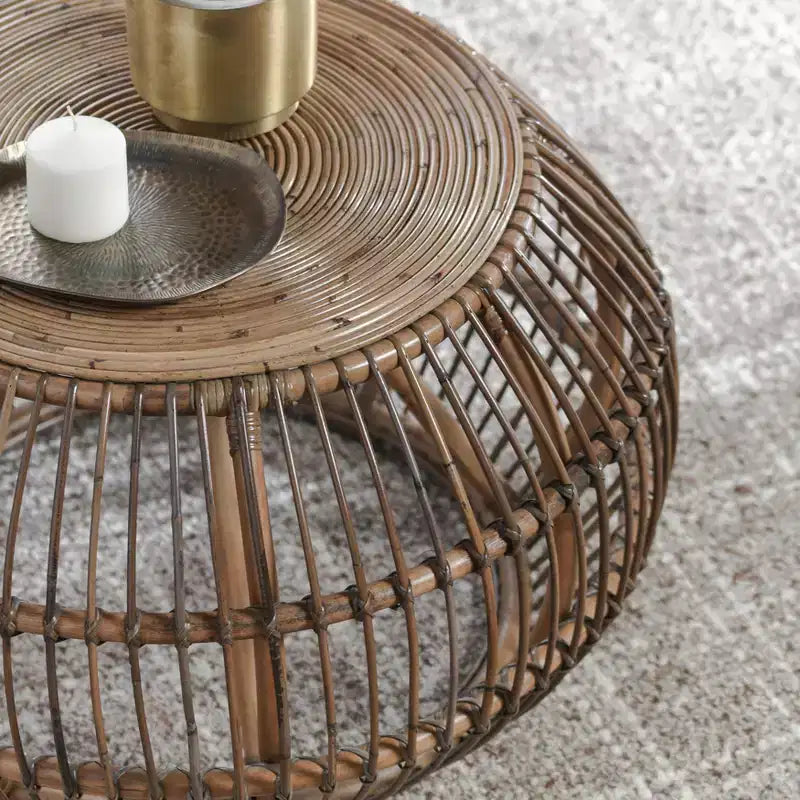 Christopher Knight Home Classic Dag Table basse ronde en rotin rustique, naturelle