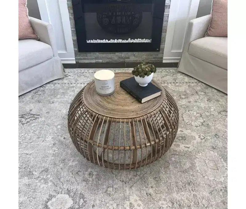 Christopher Knight Home Classic Dag Table basse ronde en rotin rustique, naturelle
