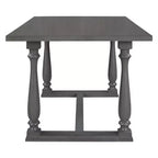 Ensemble de salle à manger Whisen 6 pièces avec table et chaises aux pieds de forme spéciale et dossiers et coussins recouverts de mousse