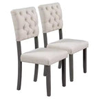 Ensemble de salle à manger Whisen 6 pièces avec table et chaises aux pieds de forme spéciale et dossiers et coussins recouverts de mousse