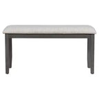 Ensemble de salle à manger Whisen 6 pièces avec table et chaises aux pieds de forme spéciale et dossiers et coussins recouverts de mousse