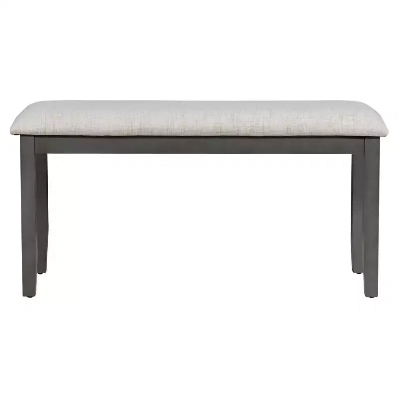 Ensemble de salle à manger Whisen 6 pièces avec table et chaises aux pieds de forme spéciale et dossiers et coussins recouverts de mousse