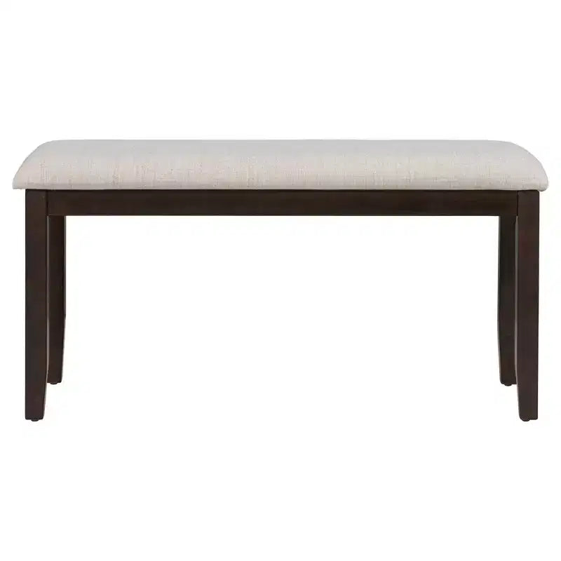 Ensemble de salle à manger Whisen 6 pièces avec table et chaises aux pieds de forme spéciale et dossiers et coussins recouverts de mousse
