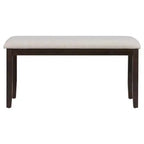Ensemble de salle à manger Whisen 6 pièces avec table et chaises aux pieds de forme spéciale et dossiers et coussins recouverts de mousse