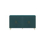 Meuble TV en bois avec armoire de rangement et étagères réglables, Console TV multimédia pour salon ou chambre (VERT)