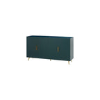 Meuble TV en bois avec armoire de rangement et étagères réglables, Console TV multimédia pour salon ou chambre (VERT)