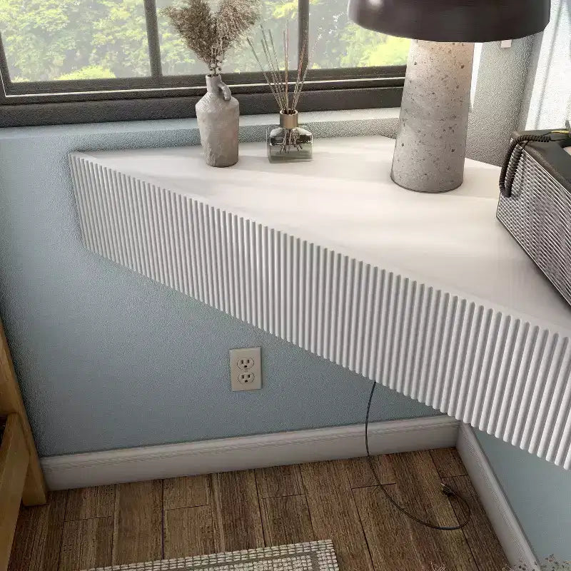 HOMES: Inside + Out Meuble TV d'angle flottant Vondal de style milieu de siècle avec 3 étagères pour téléviseurs jusqu'à 50 po