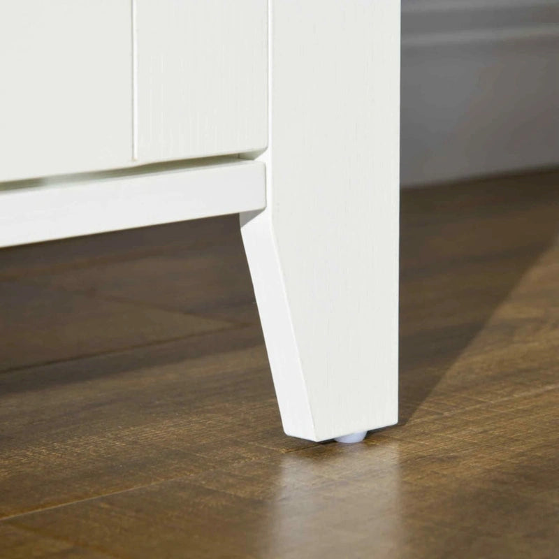 Meuble TV moderne, meuble de divertissement avec étagères et placards pour téléviseurs à écran plat jusqu'à 60 pouces pour chambre, salon, blanc
