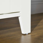 Meuble TV moderne, meuble de divertissement avec étagères et placards pour téléviseurs à écran plat jusqu'à 60 pouces pour chambre, salon, blanc