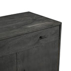Bahut 4 portes en bois massif - Gris - S.O.
