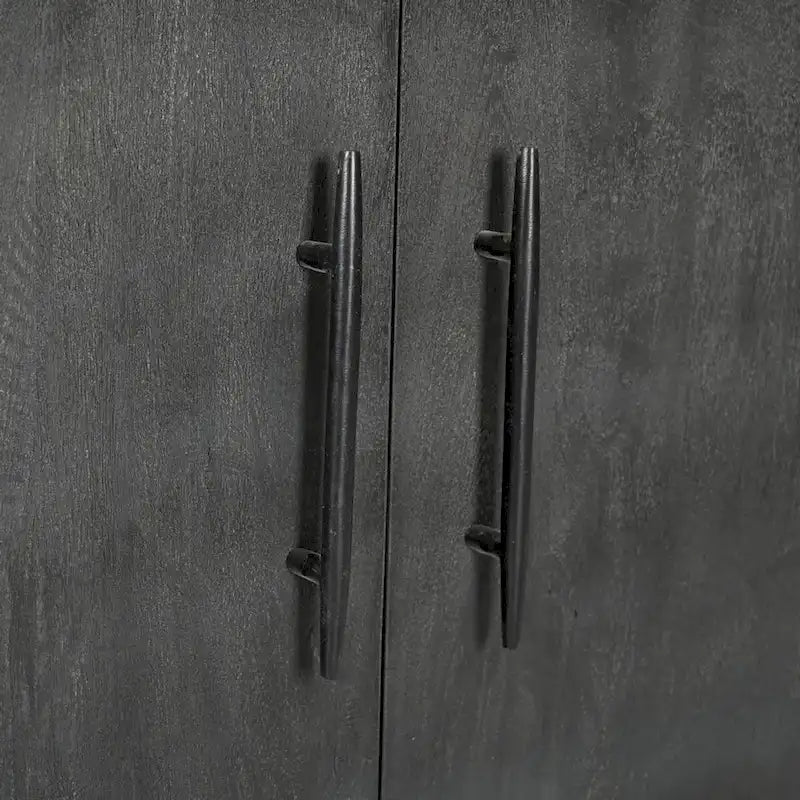 Bahut 4 portes en bois massif - Gris - S.O.