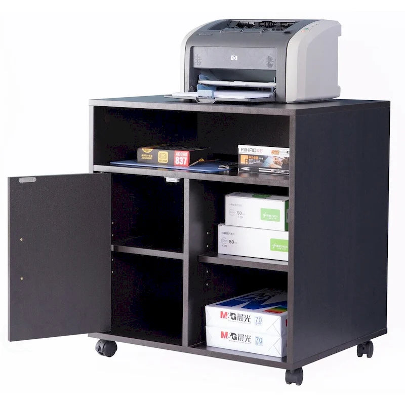 Meuble de rangement pour imprimante de cuisine ou de bureau avec roulettes