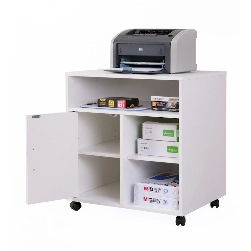 Meuble de rangement pour imprimante de cuisine ou de bureau avec roulettes