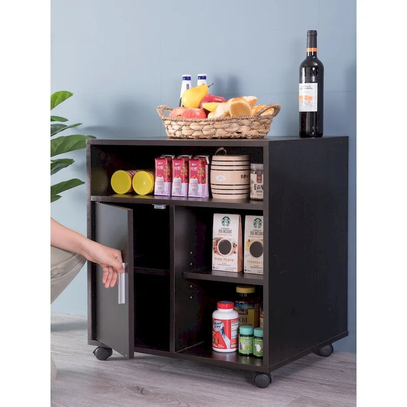 Meuble de rangement pour imprimante de cuisine ou de bureau avec roulettes