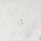 Bahut en bois brun foncé avec plateau en marbre blanc et base en métal noir - 71,0L x 18,5P x 32,0H
