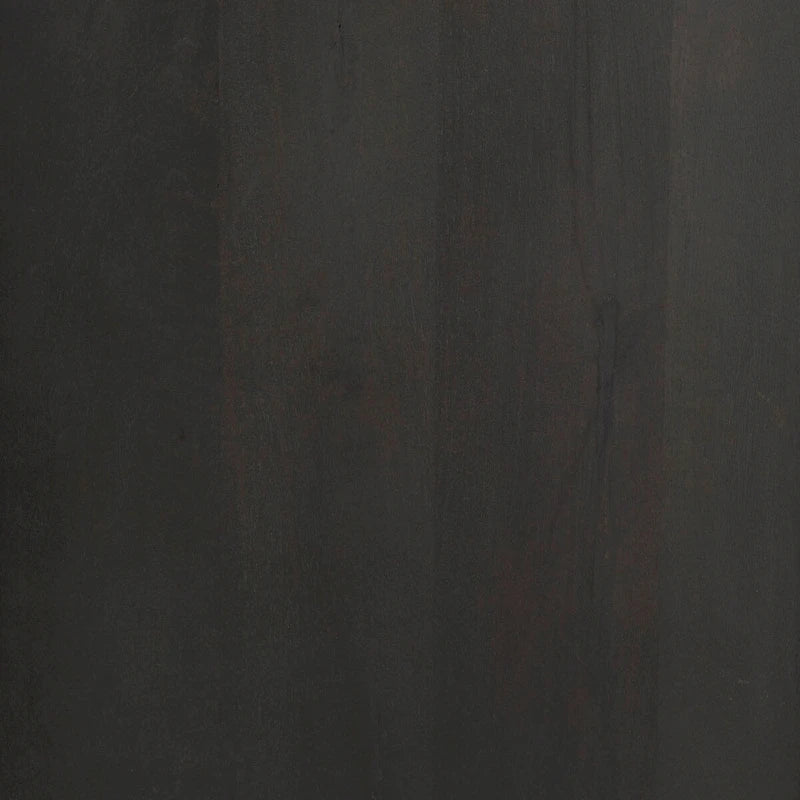 Bahut en bois brun foncé avec plateau en marbre blanc et base en métal noir - 71,0L x 18,5P x 32,0H
