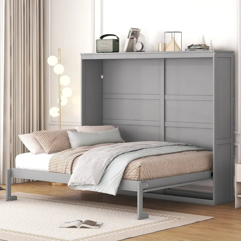 Lit escamotable en bois pleine grandeur