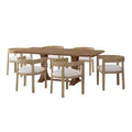 Christopher Knight Home 7pc Hudson Fabric and Wood Dining Set Light