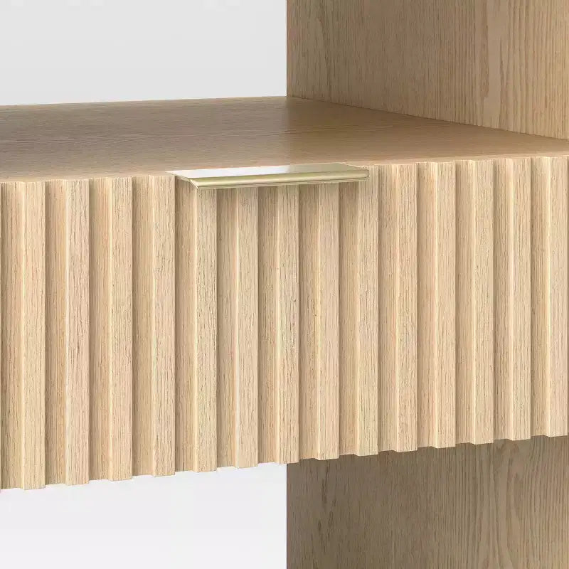 Table d'appoint rainurée avec étagère en bois naturel - Threshold