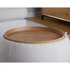 LumiSource Plateau Pouf Ottoman Tissu Naturel