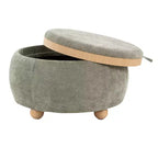 LumiSource Plateau Pouf Ottoman Tissu Naturel
