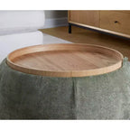 LumiSource Plateau Pouf Ottoman Tissu Naturel