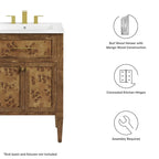 Meuble-lavabo de salle de bain en bois 24 po (lavabo non inclus)