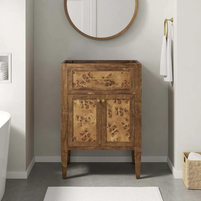 Meuble-lavabo de salle de bain en bois 24 po (lavabo non inclus)