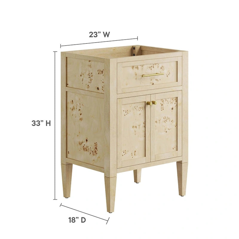Meuble-lavabo de salle de bain en bois 24 po (lavabo non inclus)