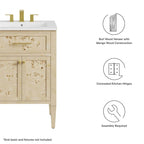 Meuble-lavabo de salle de bain en bois 24 po (lavabo non inclus)