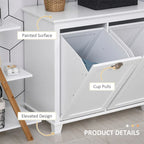 Meuble de salle de bain avec trieur à linge basculant