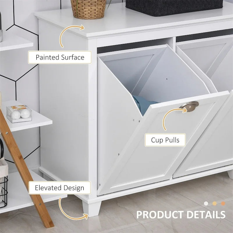 Meuble de salle de bain avec trieur à linge basculant