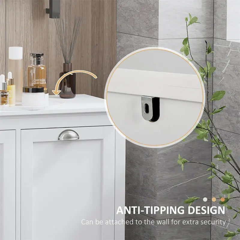 Meuble de salle de bain avec trieur à linge basculant