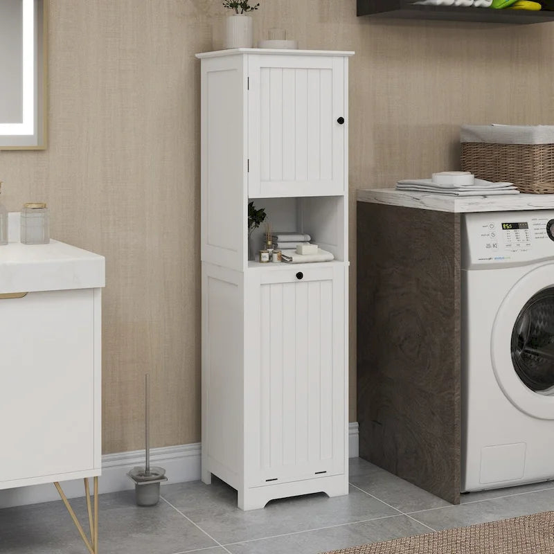 Meuble de tri à linge inclinable à 1 compartiment et 1 porte