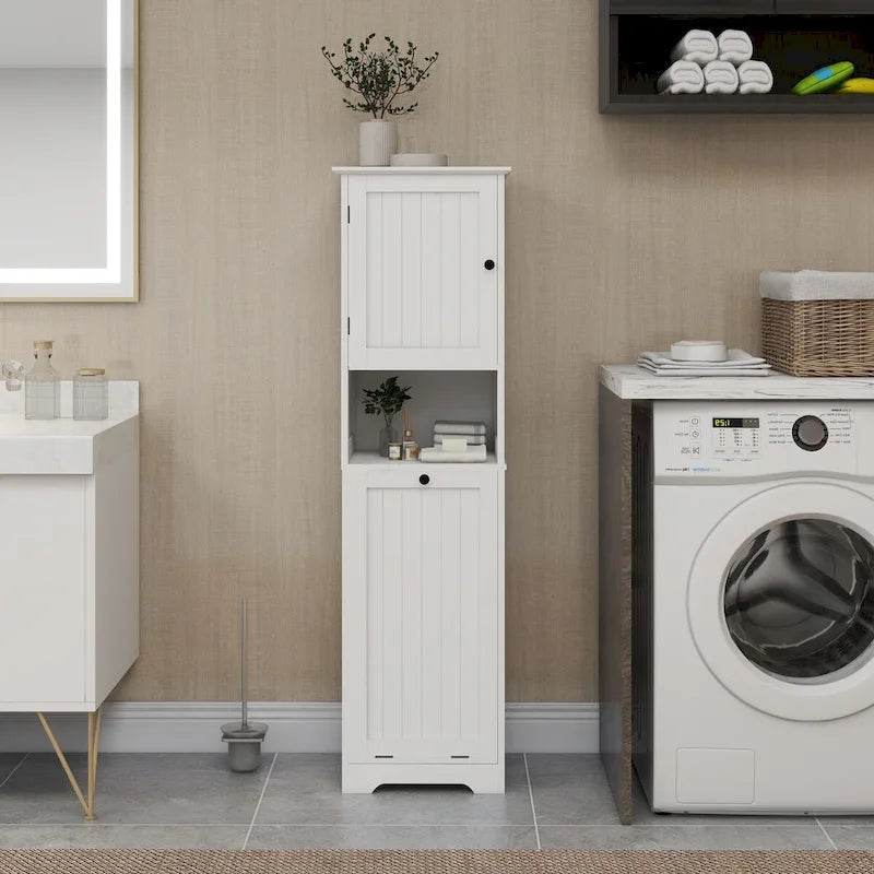 Meuble de tri à linge inclinable à 1 compartiment et 1 porte