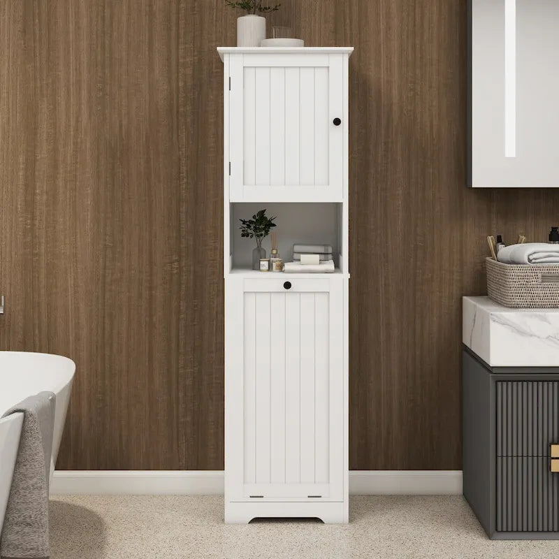 Meuble de tri à linge inclinable à 1 compartiment et 1 porte