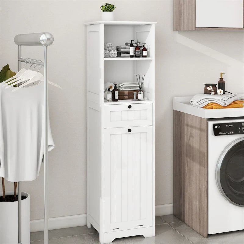 Meuble de tri de linge basculant à un compartiment et un tiroir