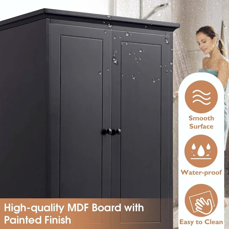 Meuble de rangement de salle de bain avec tiroirs et étagère réglable