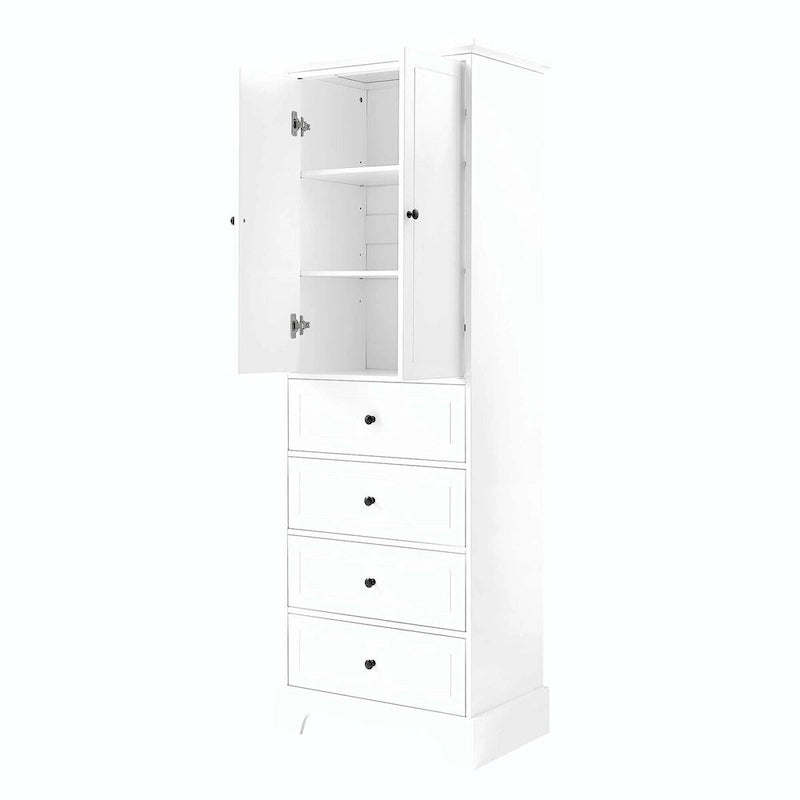 Meuble de rangement de salle de bain avec tiroirs et étagère réglable