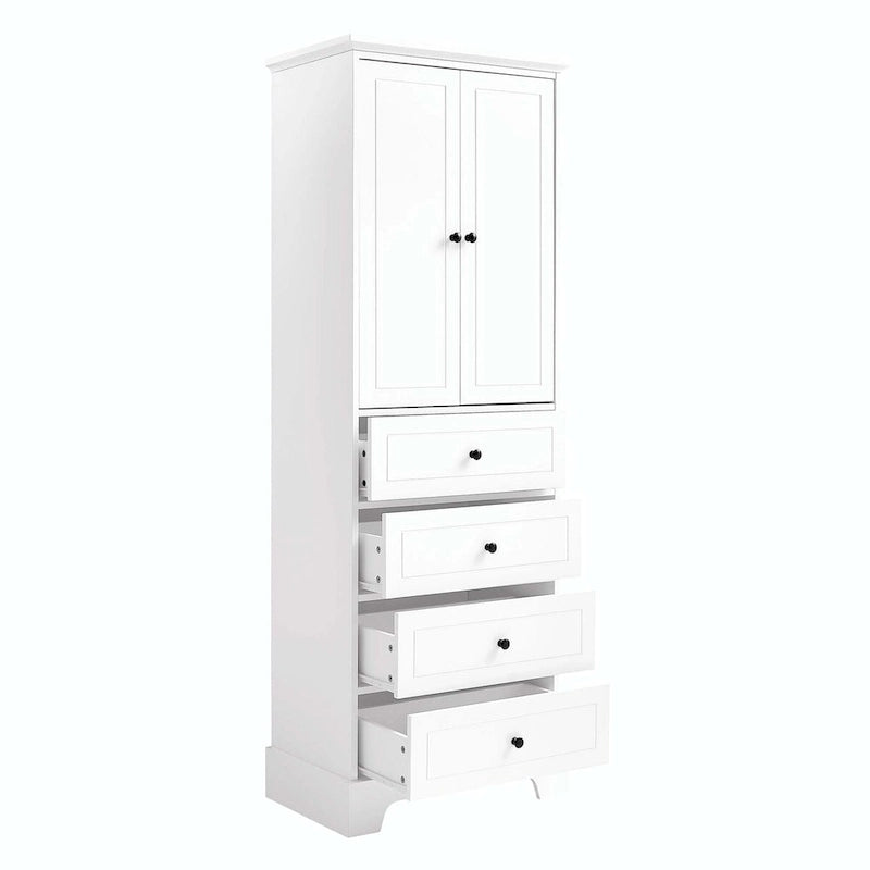Meuble de rangement de salle de bain avec tiroirs et étagère réglable