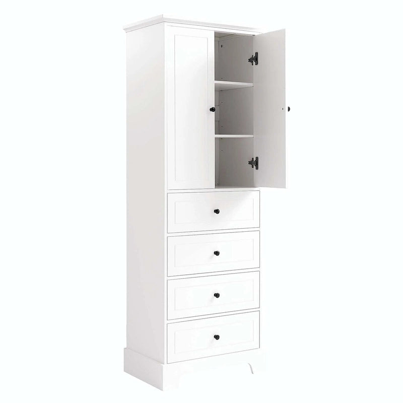 Meuble de rangement de salle de bain avec tiroirs et étagère réglable
